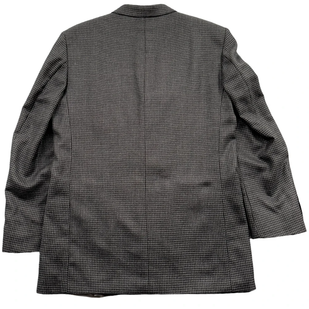 Oscar De La Renta Blazer Mens‎ Size 42L Gray Black Houndstooth Lambswool Classic